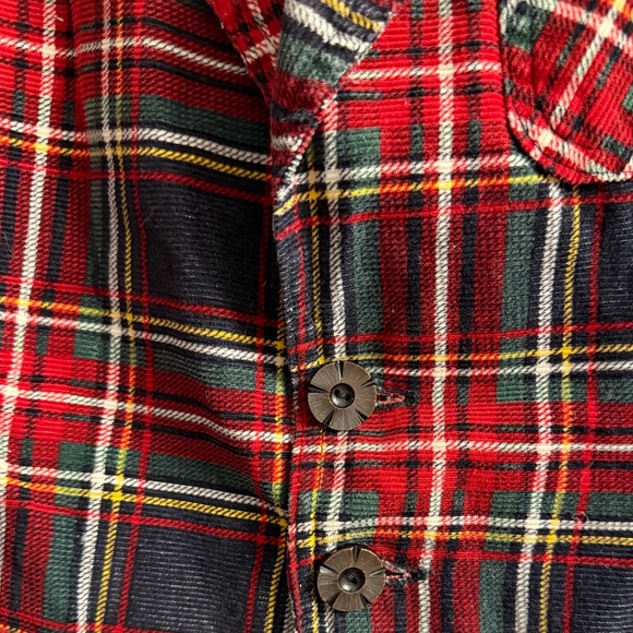 RARE POW Outerlimits Vintage 70’s Plaid Corduroy Peplum Jacket/Blazer SIZE XS 0 - Picture 4 of 8